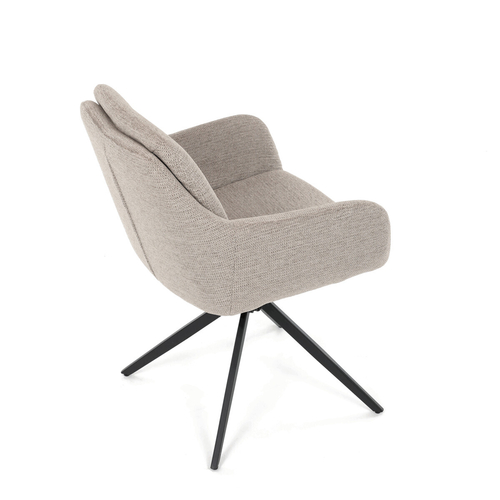 Jídelní židle otočná 180°, béžová, látka, DCH-P3174 LAN2