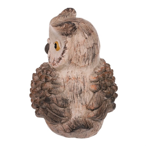 Sova - keramická figurka, barva hnědá