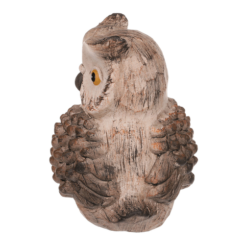 Sova - keramická figurka, barva hnědá