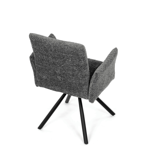 Jídelní židle otočná 180°, šedá, látka bouclé, DCH-W1117 GREY2