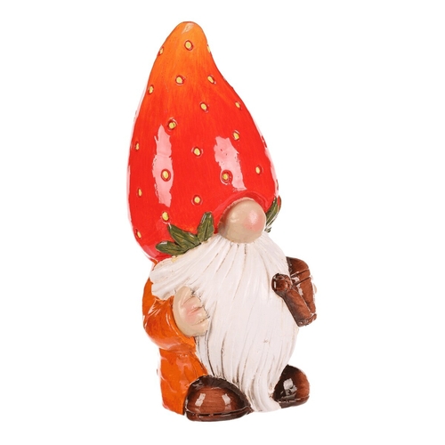 Trpaslík jahodový - keramická figurka, vel. L, barva červená