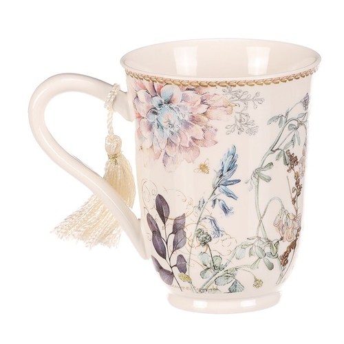 Hrneček v dárkové krabičce - porcelán, květinový motiv