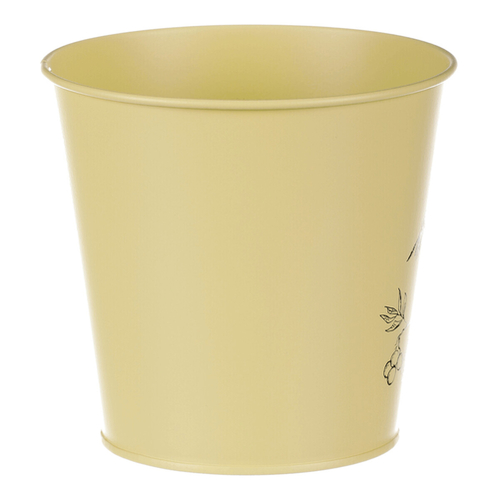 Obal kovový - motiv ptáčka, barva žlutá