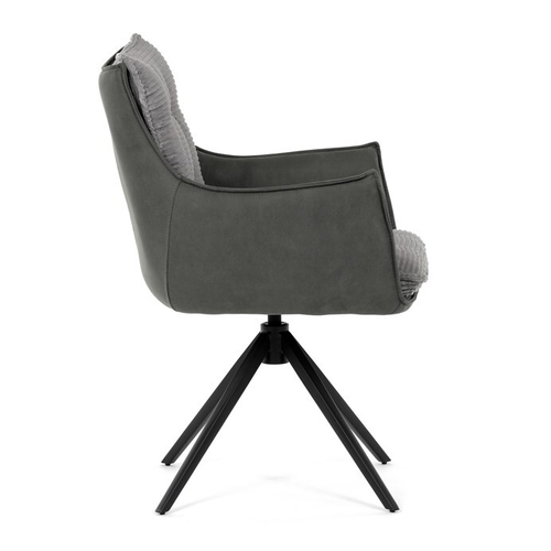 Jídelní židle, šedá, manšestrová látka, DCH-D1345 GREY2