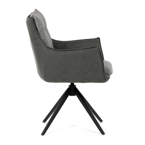 Jídelní židle, šedá, manšestrová látka, DCH-D1345 GREY2