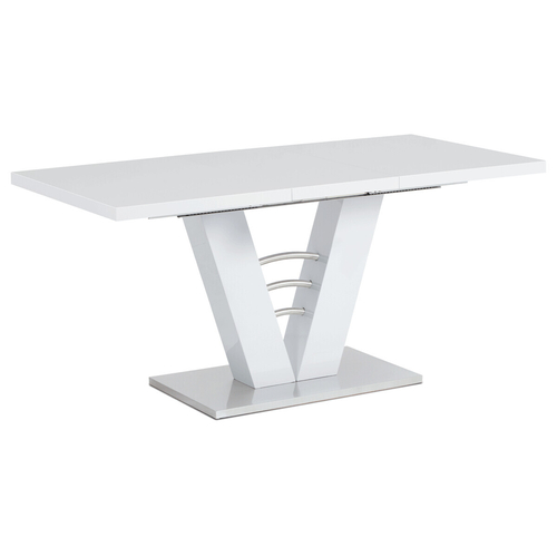 Jídelní stůl rozkládací 120-160x80 cm, mdf, bílá, HT-510 WT