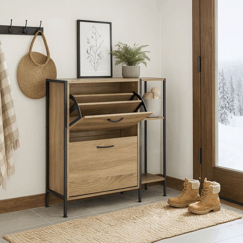 Botník, mdf, hnědá, ABO-G1008 OAK