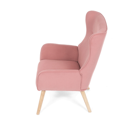 Křeslo ušák, růžová, manšestrová látka, AK-314 PINK2