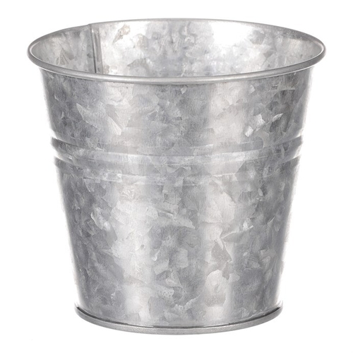 Obal kovový - kulatý, zinkový, barva stříbrná