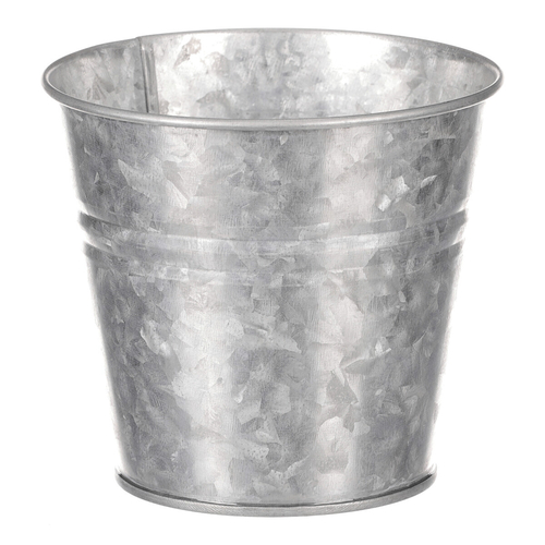 Obal kovový - kulatý, zinkový, barva stříbrná