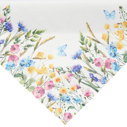 Ubrus - s jarními květinami, 100 % polyester, 80 x 80 cm