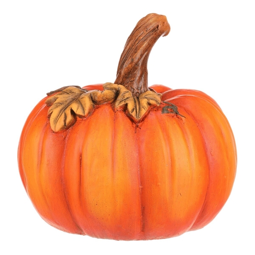 Dýně s lístky - dekorace z magnesia, barva oranžová