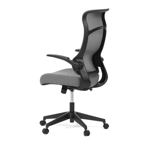 Kancelářská židle, houpací mechanismus, šedá síťovina, KA-A182 BK