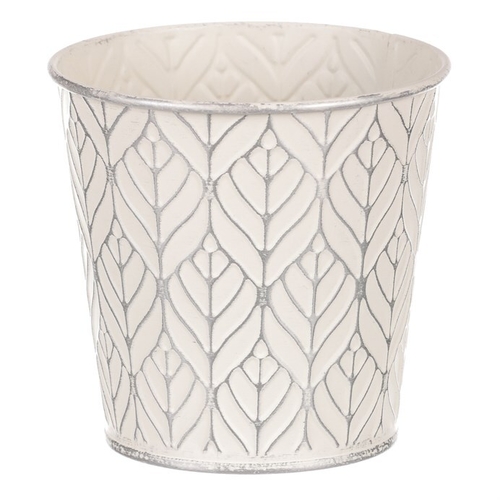 Obal kovový - kulatý, stříbrný vzor, barva šedá