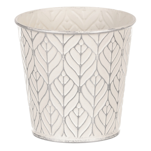 Obal kovový - kulatý, stříbrný vzor, barva šedá