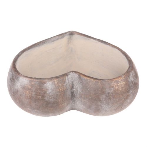 Obal na květiny - tvar srdce, beton, antracitově šedý