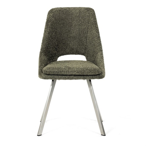 Jídelní židle, zelená, látka bouclé, DCL-W1174 GRN2