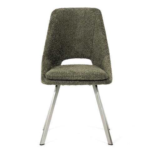 Jídelní židle, zelená, látka bouclé, DCL-W1174 GRN2