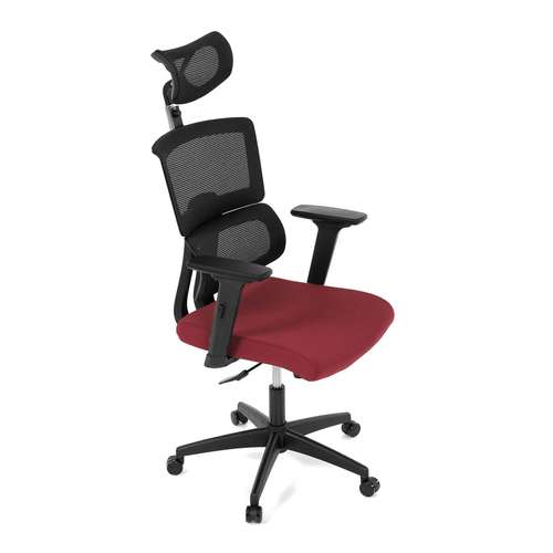 Kancelářská židle, houpací mechanismus, červená síťovina, KA-B1025 BOR