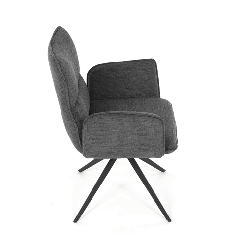 Jídelní židle otočná 360°, šedá, látka, DCH-D1328 GREY2