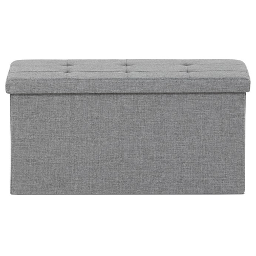 Taburet s úložným prostorem, šedá, jemně hrubá látka, TAB-462 GREY2