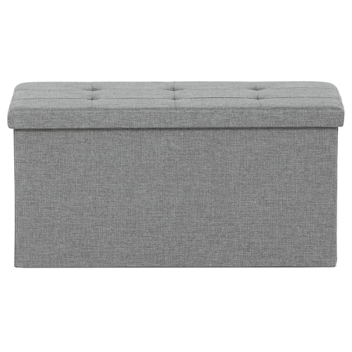 Taburet s úložným prostorem, šedá, jemně hrubá látka, TAB-462 GREY2