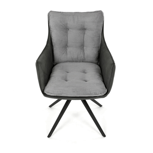 Jídelní židle, šedá, manšestrová látka, DCH-D1345 GREY2