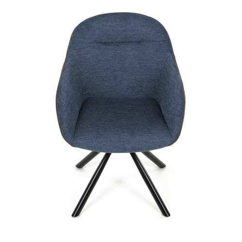 Jídelní židle otočná 180°, modrá, látka, DCH-Y1143 BLUE2