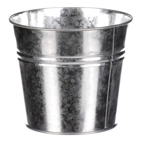 Obal na květiny - kulatý, zinkový, barva stříbrná