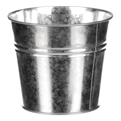 Obal na květiny - kulatý, zinkový, barva stříbrná