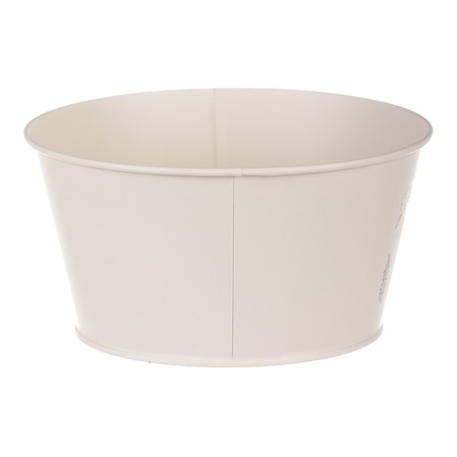 Obal kovový - nízký, motiv kvetoucího máku, krémový