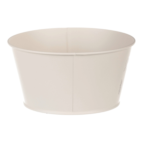 Obal kovový - nízký, motiv kvetoucího máku, krémový