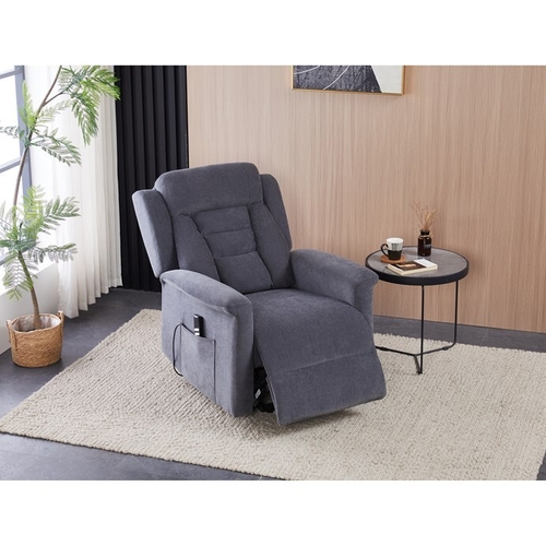 Polohovací křeslo, elektrické kabelové ovládání, šedá, látka, TV-7072 GREY2
