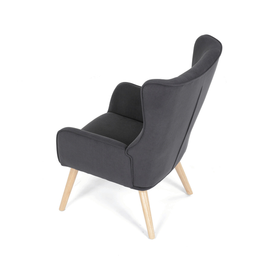 Křeslo ušák, šedá, manšestrová látka, AK-314 GREY2