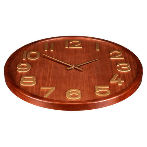 Hodiny nástěnné - pr. 60 cm, dřevo a MDF, imitace dýhy