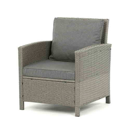 Zahradní sestava 140x70x60cm, polyratan, šedá, AZS-A1719 GREY