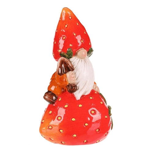 Tpaslík jahodový - keramická fugurka, sedící, barva červená