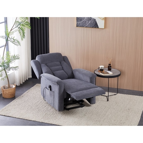 Polohovací křeslo, elektrické kabelové ovládání, šedá, látka, TV-7072 GREY2