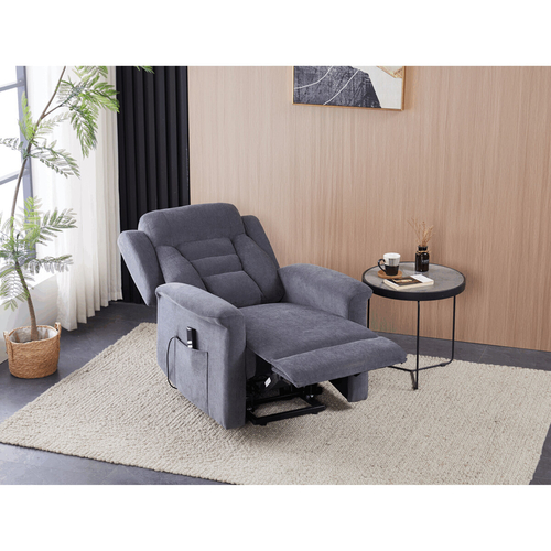 Polohovací křeslo, elektrické kabelové ovládání, šedá, látka, TV-7072 GREY2