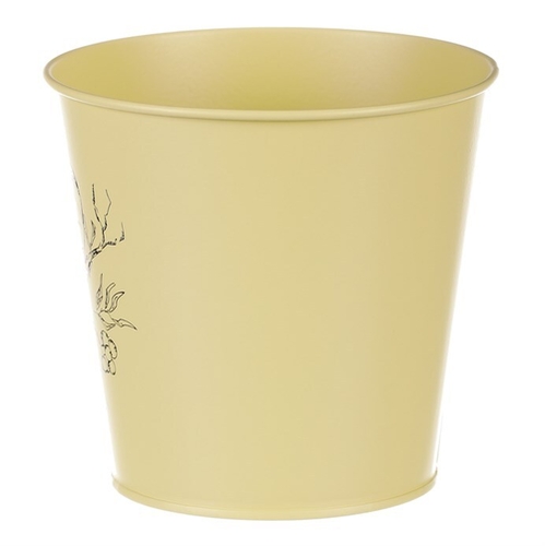 Obal kovový - motiv ptáčka, barva žlutá