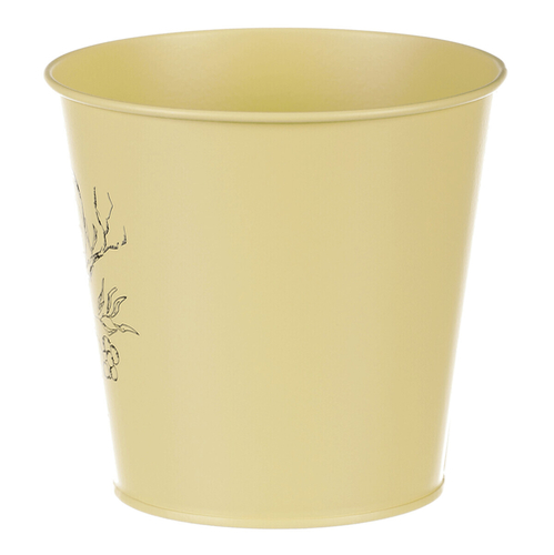 Obal kovový - motiv ptáčka, barva žlutá