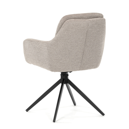 Jídelní židle otočná 180°, béžová, látka, DCH-P3174 LAN2