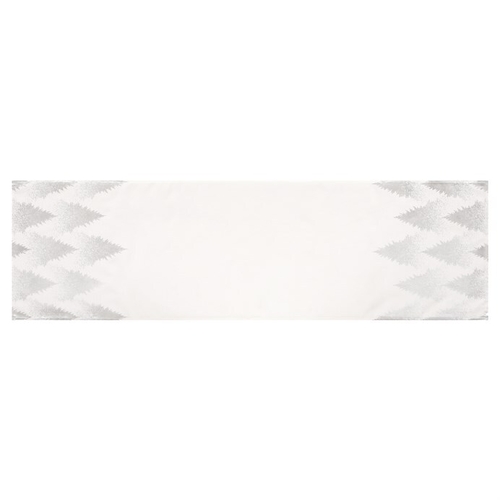 Běhoun - stříbrné stromky, 100 % polyester, 40 x 150 cm