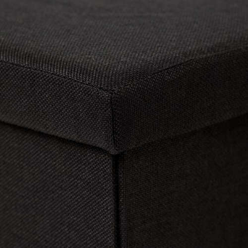 Taburet s úložným prostorem, černá, látka, TAB-461 BK2