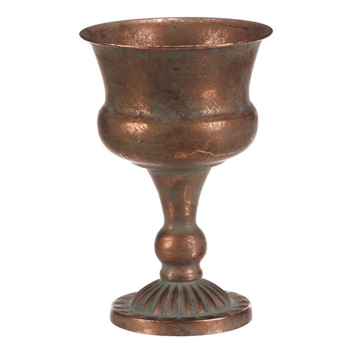 Číše kovová - aranžovací, 25 cm, barva měděná