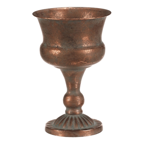 Číše kovová - aranžovací, 25 cm, barva měděná