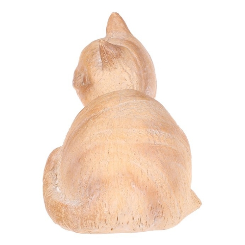 Kočka - figurka z polyresinu, imitace dřeva