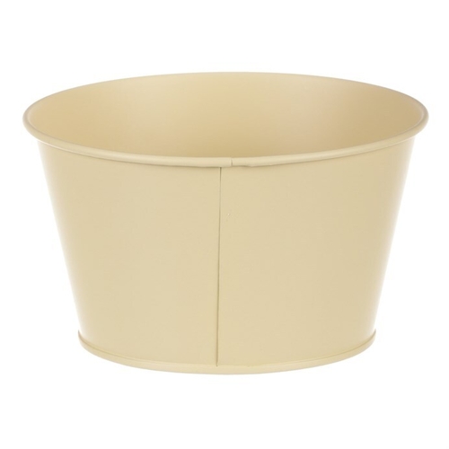 Obal kovový - nízký, motiv kvetoucího máku, žlutý