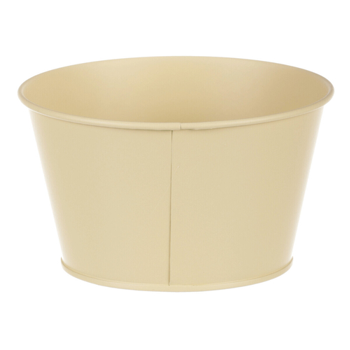 Obal kovový - nízký, motiv kvetoucího máku, žlutý