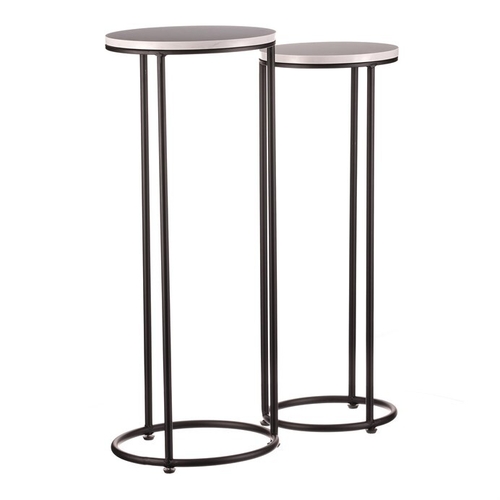 Stojan na květiny - kov, břidlicová deska, cena za sadu 2 ks